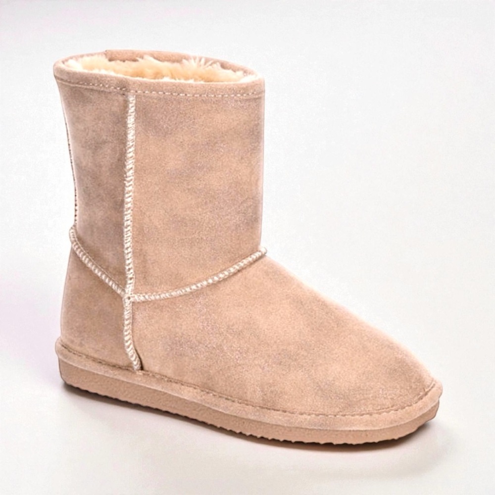 CUPCAKE COUTURE Girls Tall Faux Suede and Fur Boots Champagne Pink Size 8 NWOT